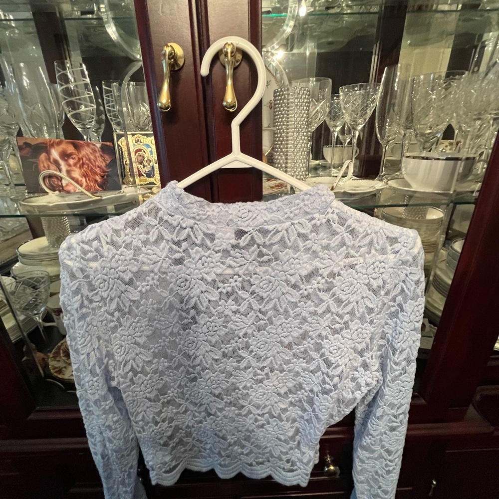 H & M Lace Blouse - Soft Blue